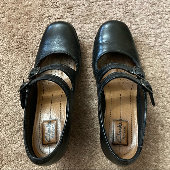 Clarks Artisan Double Strap Black Mary Jane Size 8m - Picture 3 of 17